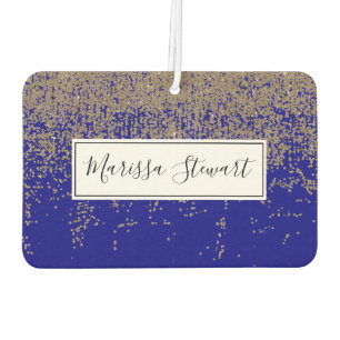 Cobalt Blue Gold Glitter Ombre Gradient Car Air Freshener