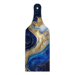 Cobalt Blue & Gold Marble Style Cutting Board