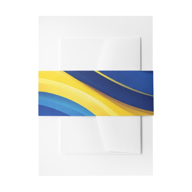 Cobalt Blue & Lemon Yellow Modern Wedding  Invitation Belly Band (Front Example)