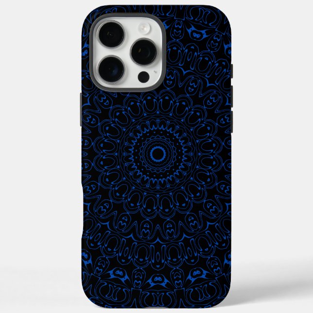 Cobalt Blue Mandala with Intricate Symmetry Case-Mate iPhone Case (Back)