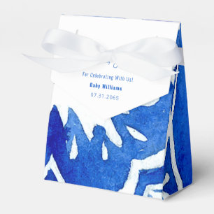 Cobalt Blue Mediterranean Tile Baby Shower Favour Box