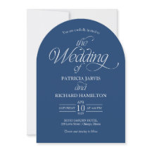 Cobalt Blue Minimalist Arch Wedding Elegant