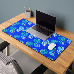Cobalt Blue Monstera Breeze Desk Mat