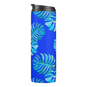 Cobalt Blue Monstera Breeze Thermal Tumbler