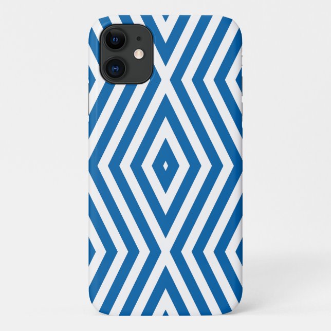 Cobalt Blue Moods Diamond Chevrons Case-Mate iPhone Case (Back)