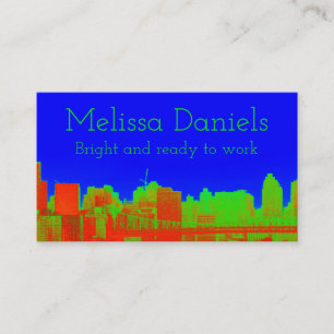 Cobalt Blue NYC Skyline Business Cards