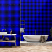 Cobalt Blue One Inch Wide Buffalo Plaid