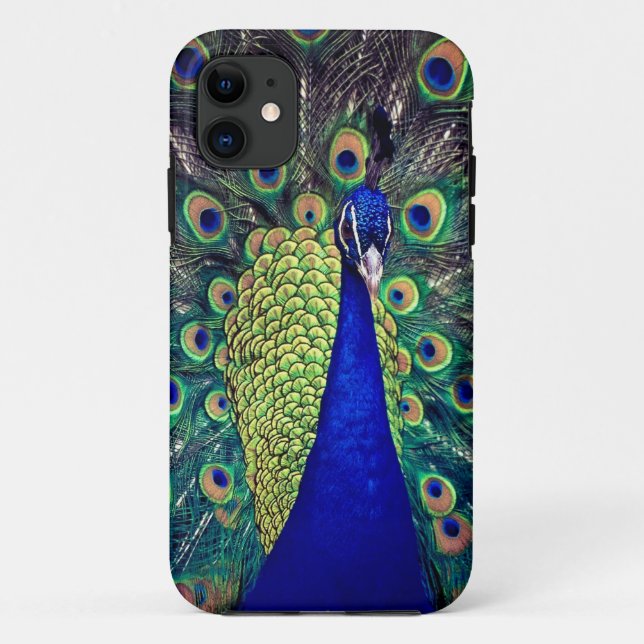 Cobalt Blue Peacock Case-Mate iPhone Case (Back)