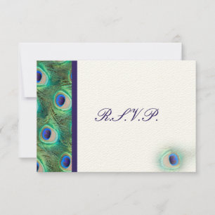 cobalt blue peacock rsvp cards