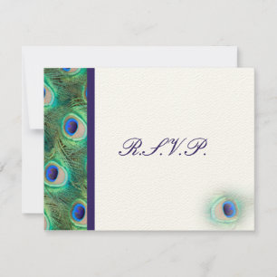 cobalt blue peacock rsvp cards