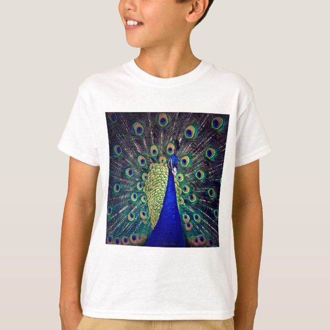Cobalt Blue Peacock T-Shirt (Front)