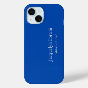 Cobalt Blue Plain Elegant Modern Minimalist iPhone 15 Case