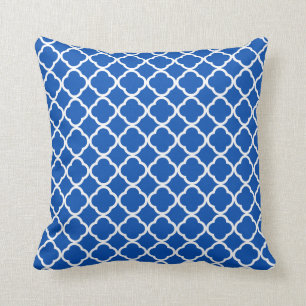 Cobalt Blue Quatrefoil Cushion