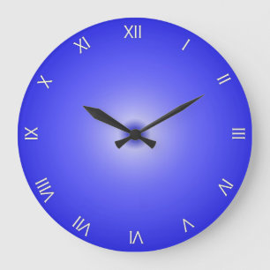 Cobalt Blue Roman Numerals Large Clock