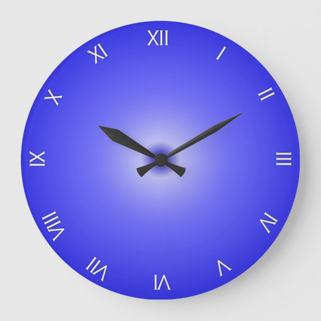 Cobalt Blue Roman Numerals Large Clock (Front)