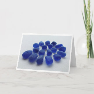 Cobalt Blue Sea Glass Spiral Greeting Card