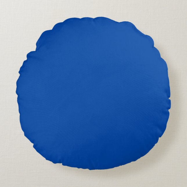 Cobalt Blue Solid Colour | Classic | Elegant Round Cushion (Front)