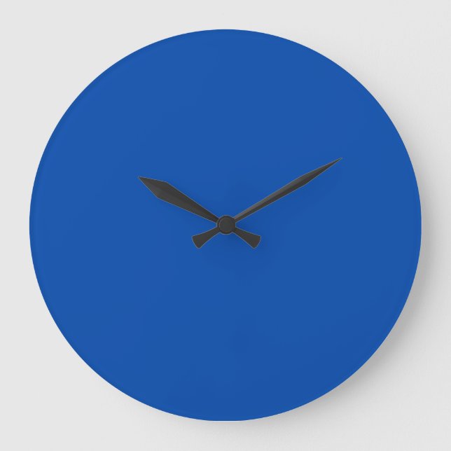 Cobalt Blue Solid Colour Large Clock (Front)
