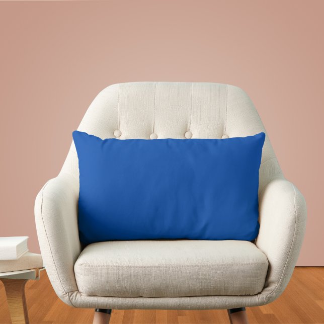 Cobalt Blue Solid Colour Lumbar Cushion (Creator Uploaded)