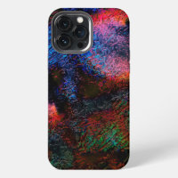 Cobalt blue splash with colourful red-hot texture