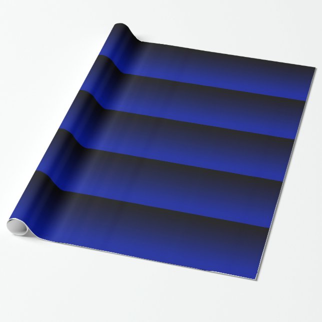 Cobalt Blue Stripe Wrapping Paper (Unrolled)