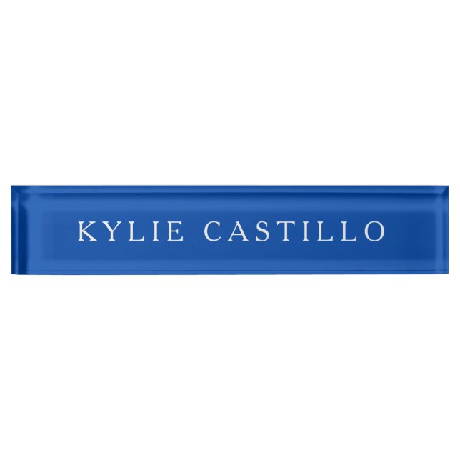 Cobalt Blue Unique Classical Professional Nameplate (Front)