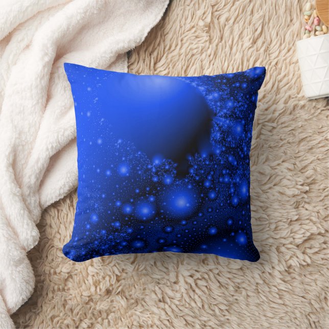 Cobalt Blue Universe Fractal Art  Cushion (Blanket)