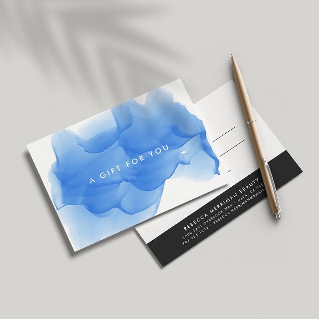 Cobalt Blue Watercolor Blot Gift Certificate (Creator Uploaded)