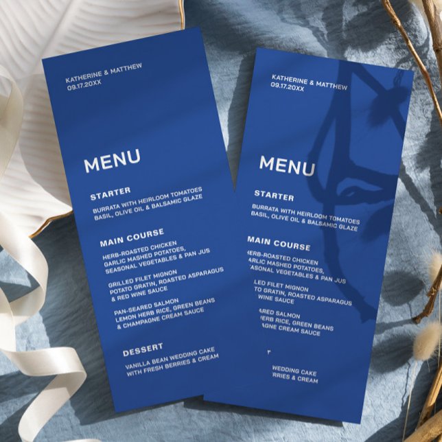 Cobalt Blue Wedding  Menu (Creator Uploaded)