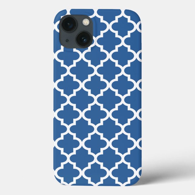 Cobalt Bright Blue Moroccan Tile Trellis Case-Mate iPhone Case (Back)