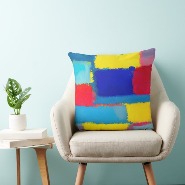 "Cobalt Carnival" Abstract Art Cushion (Chair)