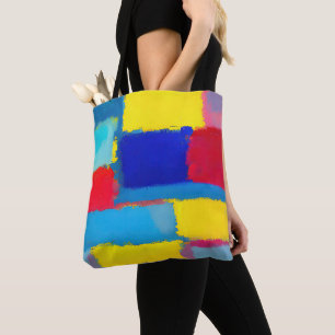 "Cobalt Carnival" Abstract Art Tote Bag