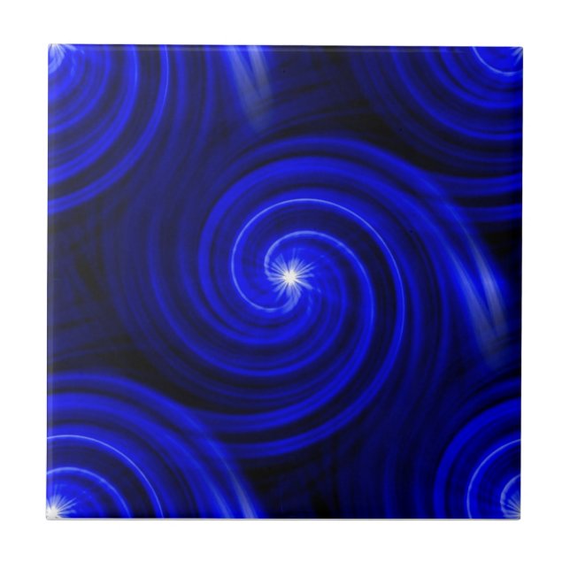 Cobalt Flurry Ceramic Tile (Front)
