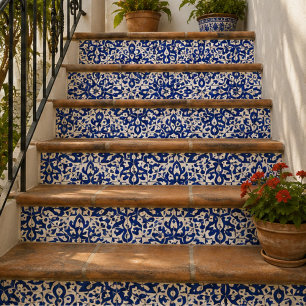 Cobalt Heritage Classic Blue and White Geometric Ceramic Tile