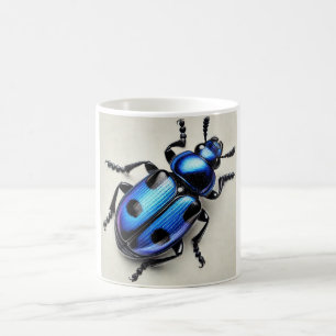 Cobalt Milkweed Beetle 190924IREF226 - Watercolor Coffee Mug