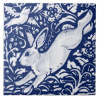 Cobalt Navy Blue Rabbit Bird Dedham Delft Morris