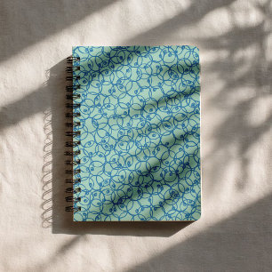 Cobalt Scribble Rings – minimal modern Pattern Notebook