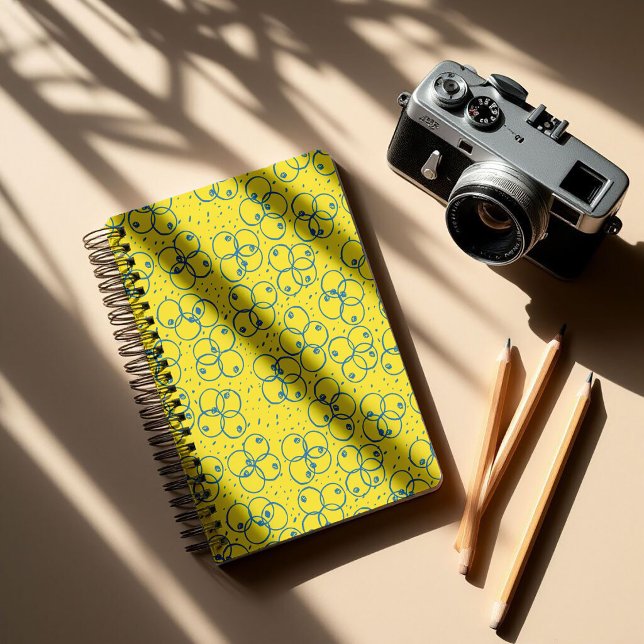 Cobalt Scribble Rings – modern Pattern Notebook (Creator Uploaded)