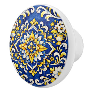 Cobalt Vase Azulejo Ceramic Pull