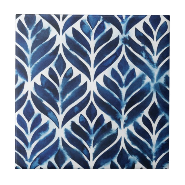 Cobalt Watercolor Tiles IV (Front)