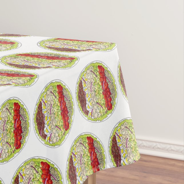 Cobb Salad American Food Picnic Chicken Bacon Egg  Tablecloth (In Situ)