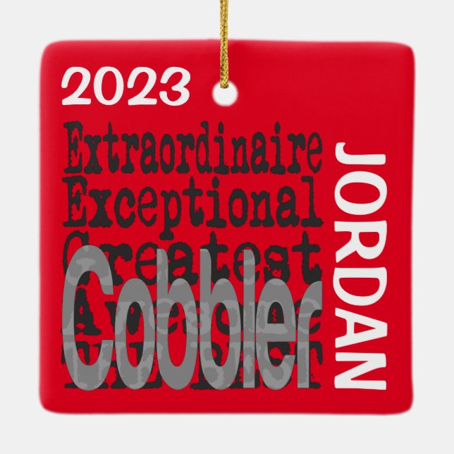Cobbler Extraordinaire CUSTOM Ceramic Ornament (Back)