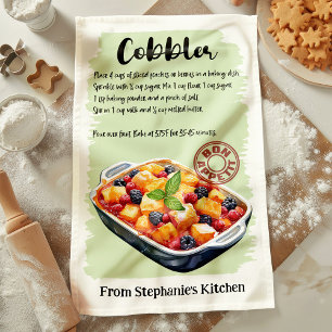 Cobbler Recipe Personalised Tea Towel