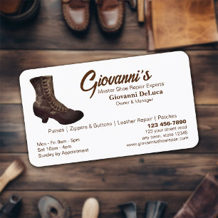 Cobbler Shoe Repair Business Card