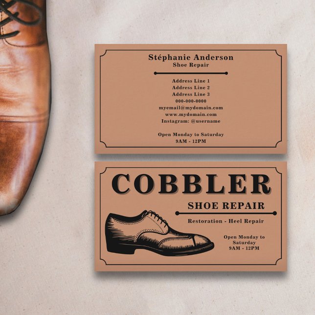 Cobbler - Shoe Repair Vintage Business Card (Cobbler - Shoe Repair Vintage Business Card)