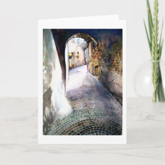 Cobblestone Corridor Greeting Card 5" x 7"
