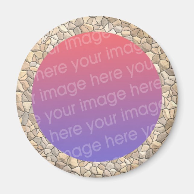 cobblestone photo frame magnet (Front)