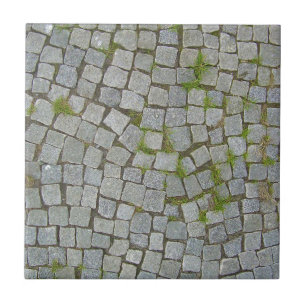 Cobblestone Road Texture Background Ceramic Tile