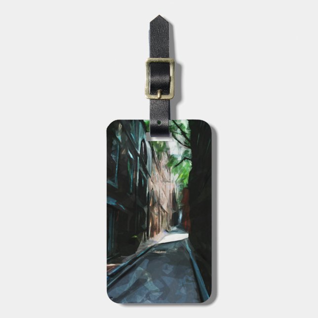 Cobblestone Street Beacon Hill Boston Abstract Luggage Tag (Front Vertical)