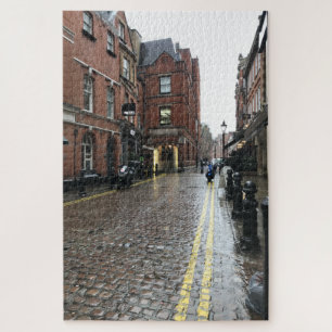 Cobblestone Street Kensington London England UK Jigsaw Puzzle